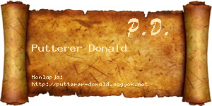 Putterer Donald névjegykártya